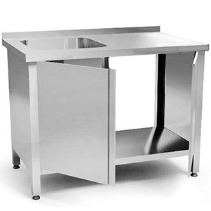 Тумба медицинская 1х секционная 400х400х300 из нержавеющей стали, 950х600х900 мм, двери распашные фото  в интернет-магазине Санкомп