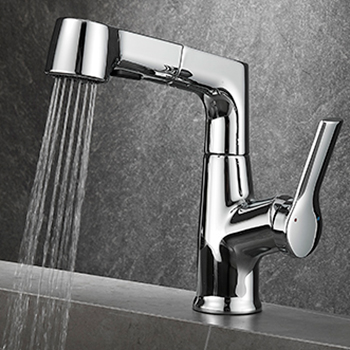 Смеситель настольный высокий с вытяжным душем, 21385 фото  в интернет-магазине Санкомп