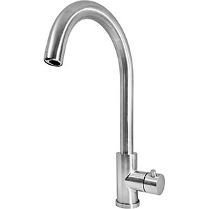 Смеситель сенсорный настольный высокий с поворотным изливом питание от сети 220 фото  в интернет-магазине Санкомп