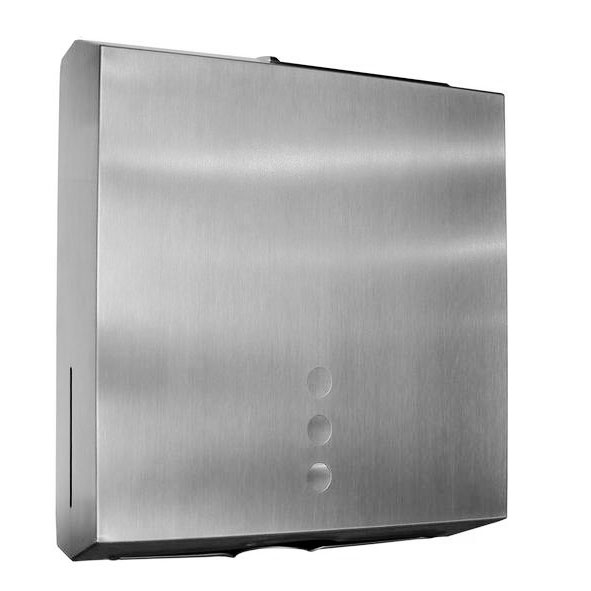Диспенсер для листовых полотенец из нержавеющей стали ( вмещает 2-пачки бумаги) Матовый, 19349  фото  в интернет-магазине Санкомп
