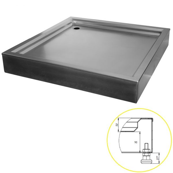 Поддон из нержавеющей стали квадратный (1000х1000х50) фото  в интернет-магазине Санкомп