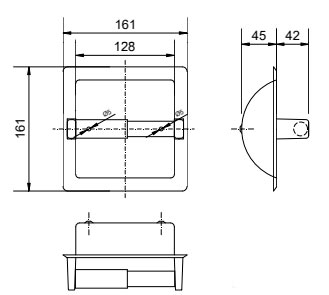 Диспенсер для туалетной бумаги встроенный на 1 бытовых рулона из нержавеющей стали, 14828  фото  в интернет-магазине Санкомп
