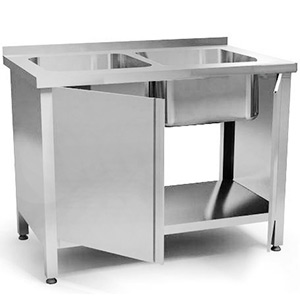 Хирургическая мойка 2х секционная из нержавеющей стали, 1000х600х900 мм фото  в интернет-магазине Санкомп