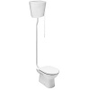 Унитаз с высоким бачком керамика, сидение антибактериальное МИКРОЛИФТ, труба наружная пластик фото  в интернет-магазине Санкомп