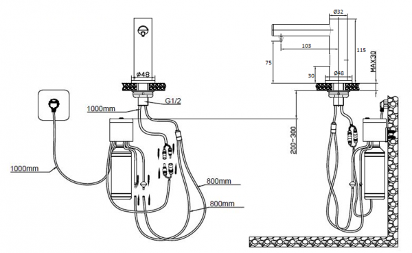 Дозатор сенсорный встроенный в стол для мыла 1000 мл (питание от сети 220В), 19839 фото  в интернет-магазине Санкомп