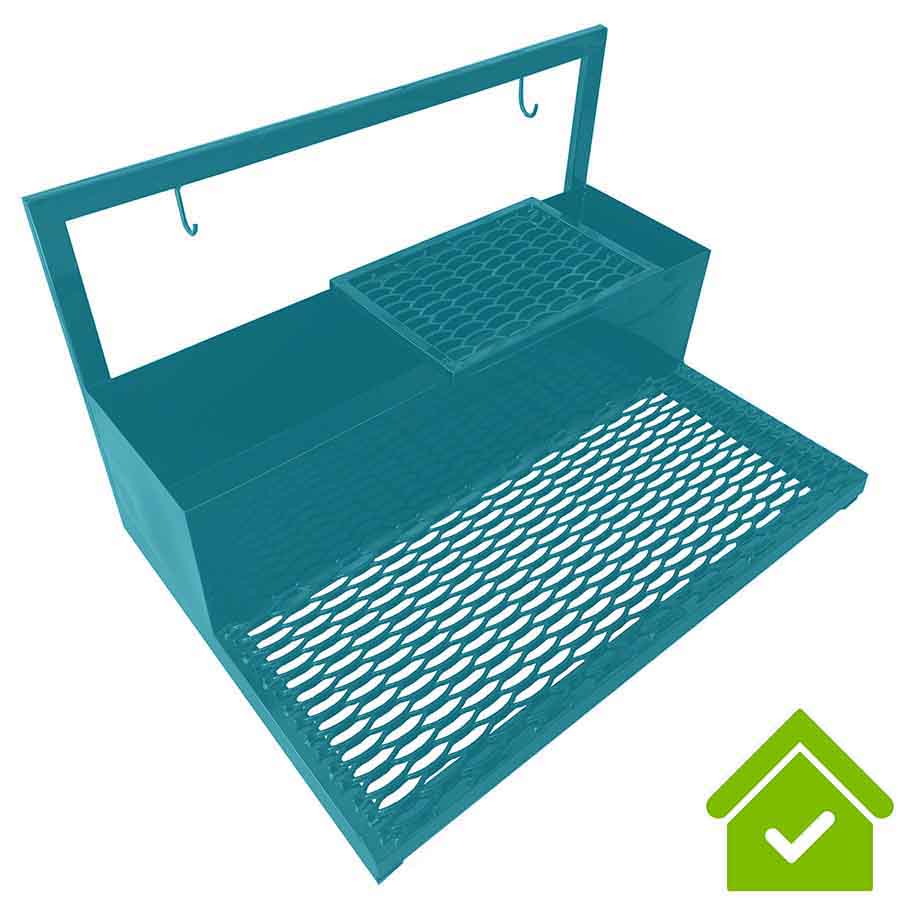 Мойка металлическая для чистки обуви с поддоном 1000 мм,съемная решетка 450 мм, Бирюзовая, 21492 фото  в интернет-магазине Санкомп