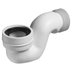 Сифон для чаш генуя пластик ГОРИЗОНТАЛЬНЫЙ НИЗКИЙ 360х140х200 (165) (Белый) фото  в интернет-магазине Санкомп