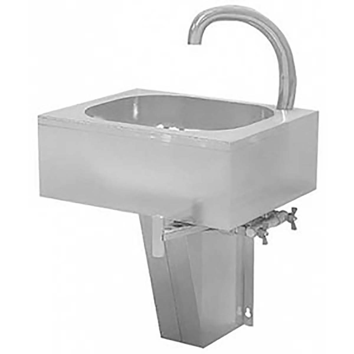 Рукомойник подвесной на полупьедестале из нержавеющей стали 500х500х600 мм, 16339 фото арт.16339