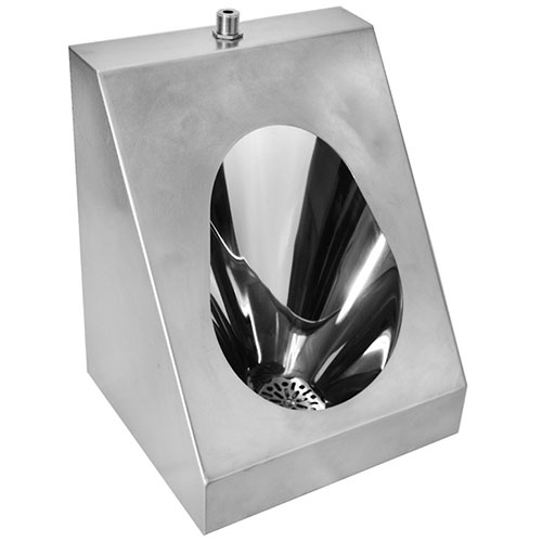 Писсуар из нержавеющей стали подача воды СВЕРХУ, выход ВЕРТИКАЛЬНЫЙ (330х360х450), 19783 фото  в интернет-магазине Санкомп