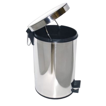 Ведро из нержавеющей стали с подъёмной крышкой 12 литров Глянцевое, 0713 фото  в интернет-магазине Санкомп