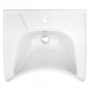 Умывальник медицинский керамика с отверстием под смеситель с переливом 510х585х208, 18375 фото  в интернет-магазине Санкомп