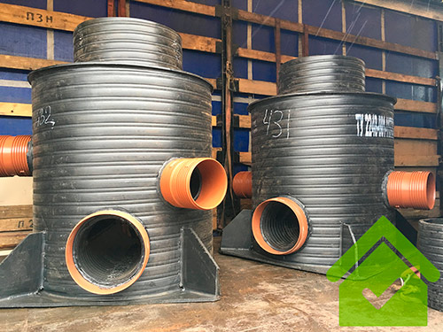 Колодец канализационный цельносварной СВТ ПЭ. DN 1000 мм, Н-2500 мм. Комплектация: ПЭ крышка, лоток  фото в интернет-магазине Санкомп