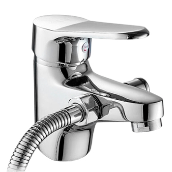 Смеситель на борт ванны ОДНОРЫЧАЖНЫЙ излив литой, лейка 1 режим 21784 фото  в интернет-магазине Санкомп