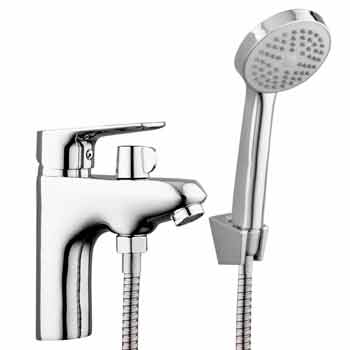 Смеситель на борт ванны ОДНОРЫЧАЖНЫЙ излив литой, лейка 1 режим 21782 фото  в интернет-магазине Санкомп