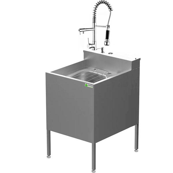 Видуар из нержавеющей стали AISI 304 моноблок c бачком, смесителем с душирующим устройством, 20626 фото в интернет-магазине СанКомп www.sancomp.ru