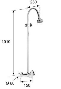 Душевая система ВЕРХНИЙ ДУШ однорычажная фото  в интернет-магазине Санкомп