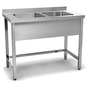 Мойка хирургическая 2-местная(1000х600х900мм)из нержавеющей стали,с отверстиями под смеситель, 23785 фото  в интернет-магазине Санкомп