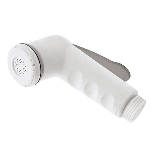 Душ-пистолет (пластик) белый фото в интернет-магазине СанКомп www.sancomp.ru