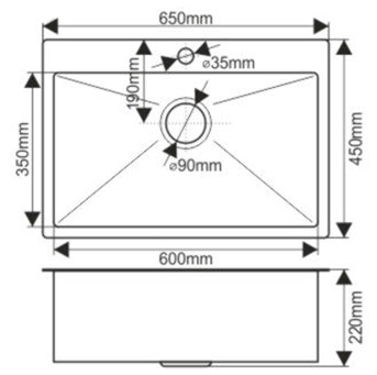 Мойка врезная нержавейка 650х450x200 мм С/О МАТОВАЯ с сифоном, 17851 фото  в интернет-магазине Санкомп