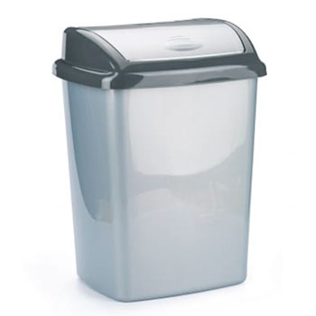 Ведро 25 л пластик с поворотной крышкой Серебро, 18455 фото  в интернет-магазине Санкомп