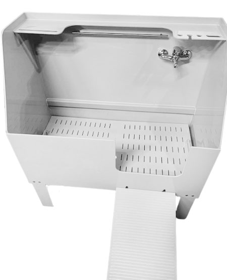 Ванна для груминга для собак с экраном 1200х600х1300 мм СО СМЕСИТЕЛЕМ, ПОДДОНОМ И ТРАПОМ, 18261 фото арт.18261