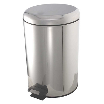 Ведро из нержавеющей стали с подъёмной крышкой 12 литров Хром, 04165 фото  в интернет-магазине Санкомп