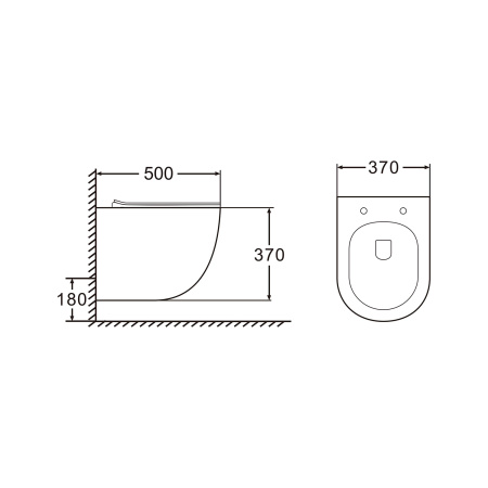 Унитаз подвесной БЕЗОБОДКОВЫЙ (370х370х500) С СИДЕНЬЕМ МИКРОЛИФТ, БЕЛЫЙ 22594  фото  в интернет-магазине Санкомп