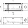 Ванна акриловая прямоугольная на каркасе 1700х700х630, 24610    фото  в интернет-магазине Санкомп