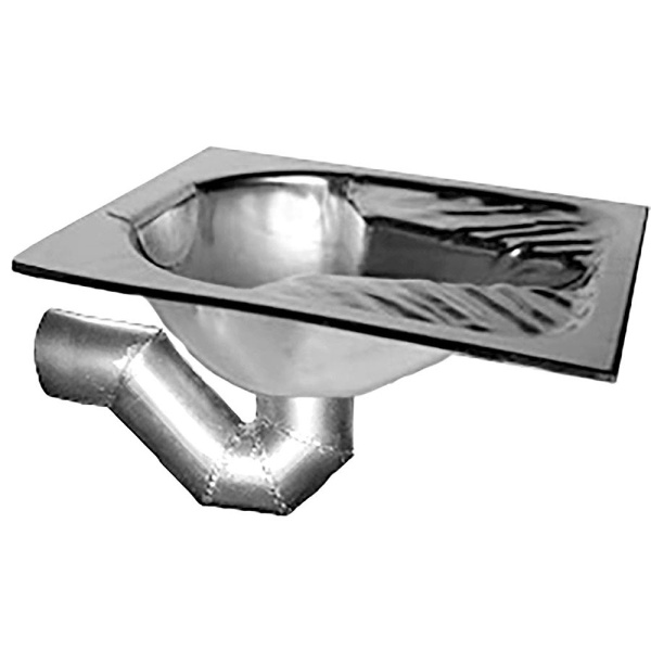 Чаша Генуя из нержавеющей стали с рассекателем 610х510х200 с горизонтальным сифоном, 0102.20.10.1 фото  в интернет-магазине Санкомп