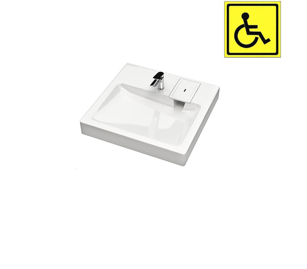 Умывальник медицинский керамика с отверстием под смеситель с переливом 600х583х90, 24653  фото  в интернет-магазине Санкомп