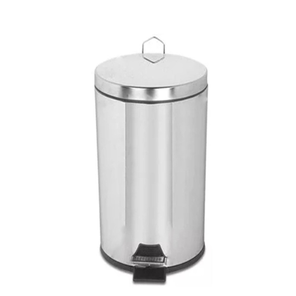 Ведро из нержавеющей стали с подъёмной крышкой 50 литров Хром, 11192  фото  в интернет-магазине Санкомп