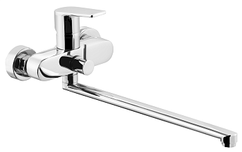 Смеситель для ванны настенный ОДНОРЫЧАЖНЫЙ с поворотным изливом, 22316 фото  в интернет-магазине Санкомп