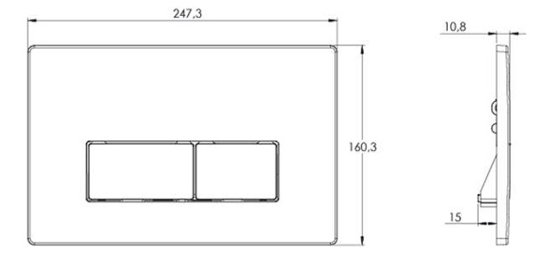 Кнопка смыва двойная, квадратная, цвет белый 22444 фото  в интернет-магазине Санкомп