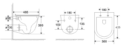 Унитаз подвесной БЕЗОБОДКОВЫЙ (490х360х360) С СИДЕНЬЕМ МИКРОЛИФТ 22587  фото  в интернет-магазине Санкомп