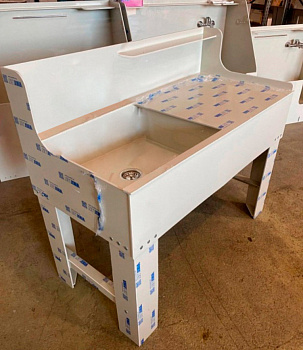 Стол-мойка полипропилен 1200х600х850 с раковиной 400х500х300 мм слева, 24654 фото  в интернет-магазине Санкомп