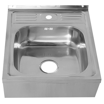 Раковина подвесная из нержавеющей стали (500х600х180) 21390 фото  в интернет-магазине Санкомп