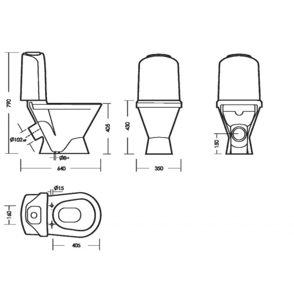 Унитаз компакт керамика косой выпуск (350х590х760) Комплектация Комфорт, 797 фото  в интернет-магазине Санкомп