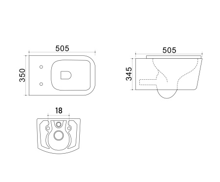 Унитаз подвесной БЕЗОБОДКОВЫЙ (505х350х345) С УЛЬТРАТОНКИМ СИДЕНЬЕМ МИКРОЛИФТ 22563  фото  в интернет-магазине Санкомп