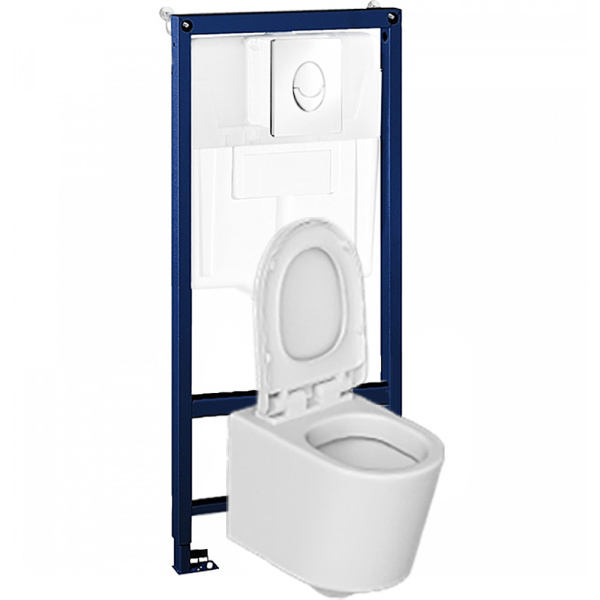 Унитаз ДЕТСКИЙ подвесной сиденье с крышкой с инсталляцией с кнопкой, 20967  фото арт.20967 от СанКомп www.sancomp.ru