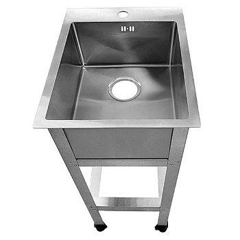 Ванна моечная AISI 304-3 мм цельнотянутая 1 секция 350х400х220, С/О, каркас оцинкованный 400х500х870 фото  в интернет-магазине Санкомп