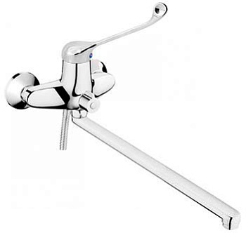 Смеситель ЛОКТЕВОЙ (ХИРУРГИЧЕСКИЙ) для ванн, (К40), с поворотным изливом 400 мм фото  в интернет-магазине Санкомп