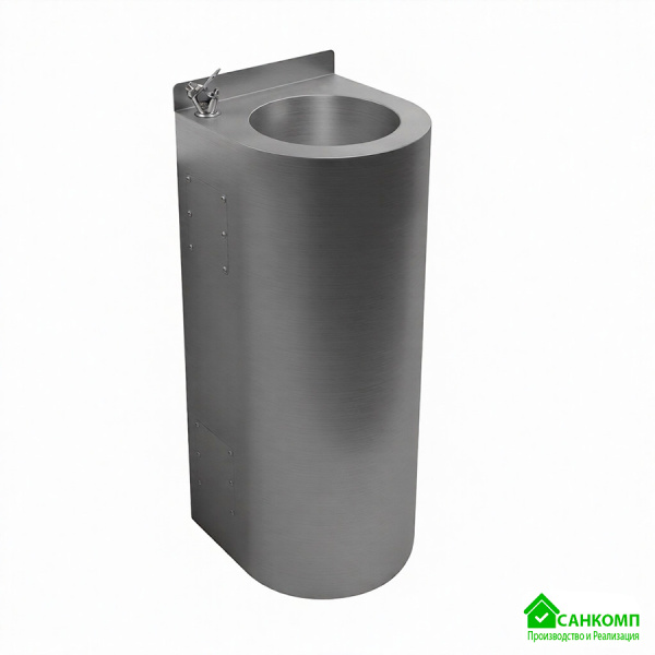 Фонтанчик питьевой кнопочный напольный 1 чаша Х/В, Б/Ф, Б/УФ, Б/Г, Б/ТО, AISI 304, 350х360х910 25977 фото  в интернет-магазине Санкомп