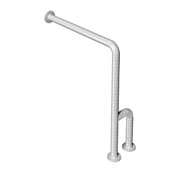 Поручень настенный с опорой на пол покрытый нейлоном 177x600x700 мм ЛЕВЫЙ/ПРАВЫЙ, 23649 фото  в интернет-магазине Санкомп