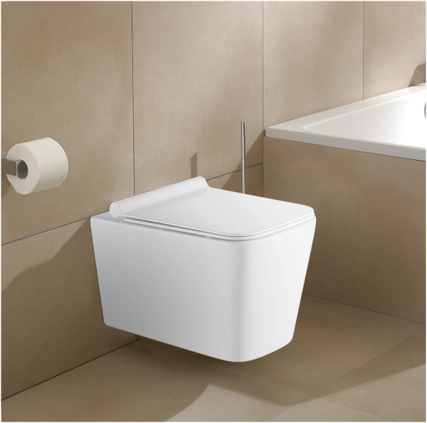 Унитаз подвесной 530x360x365 с быстросъемным сиденьем микролифт инсталляция 3/6л, БЕЗ КЛАВИШИ 22462 фото  в интернет-магазине Санкомп