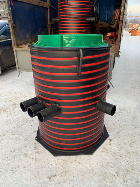 Колодец кабельный ПЭ, DN 800 мм, Н-1000 мм, люк Ø780 мм  фото в интернет-магазине Санкомп