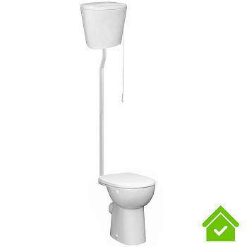 Унитаз для инвалидов МГН напольный с высоким бачком СИДЕНЬЕ С КРЫШКОЙ  фото  в интернет-магазине Санкомп