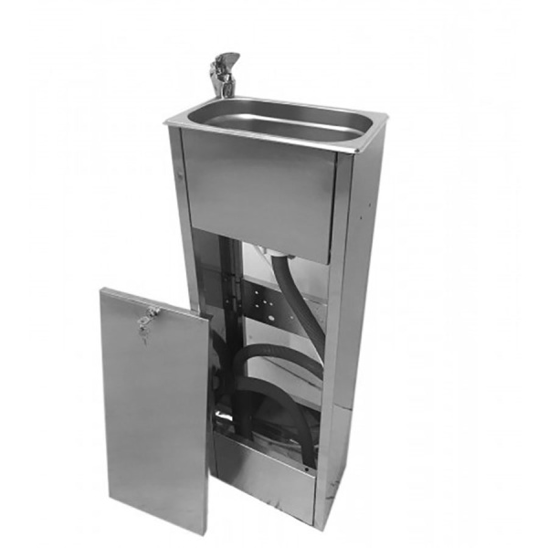 Фонтанчик питьевой кнопочный напольный 1 чаша Х/В, С/Ф, Б/УФ, Б/Г, Б/ТО, AISI 304, 265х176х835 26567 фото  в интернет-магазине Санкомп