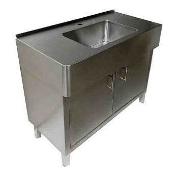 Хирургическая мойка 1х секционная из нержавейки, чаша 500х500х330 мм AISI 304,1000х500х850 мм, 25847 фото  в интернет-магазине Санкомп