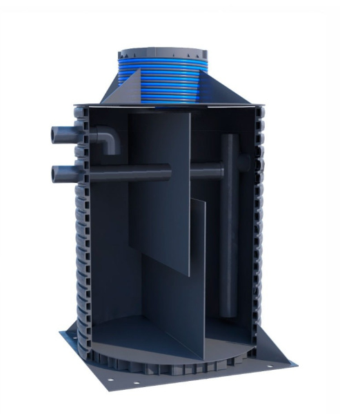 Жироуловитель вертикальный цельносварной СВТ ПЭ производительностью 4л/сек. DN-1400 мм, Н-4200 мм. фото в интернет-магазине Санкомп