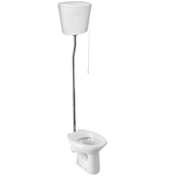 Унитаз с высоким бачком керамика, сиденье эконом, труба наружная из нержавеющей стали, 25454 фото  в интернет-магазине Санкомп